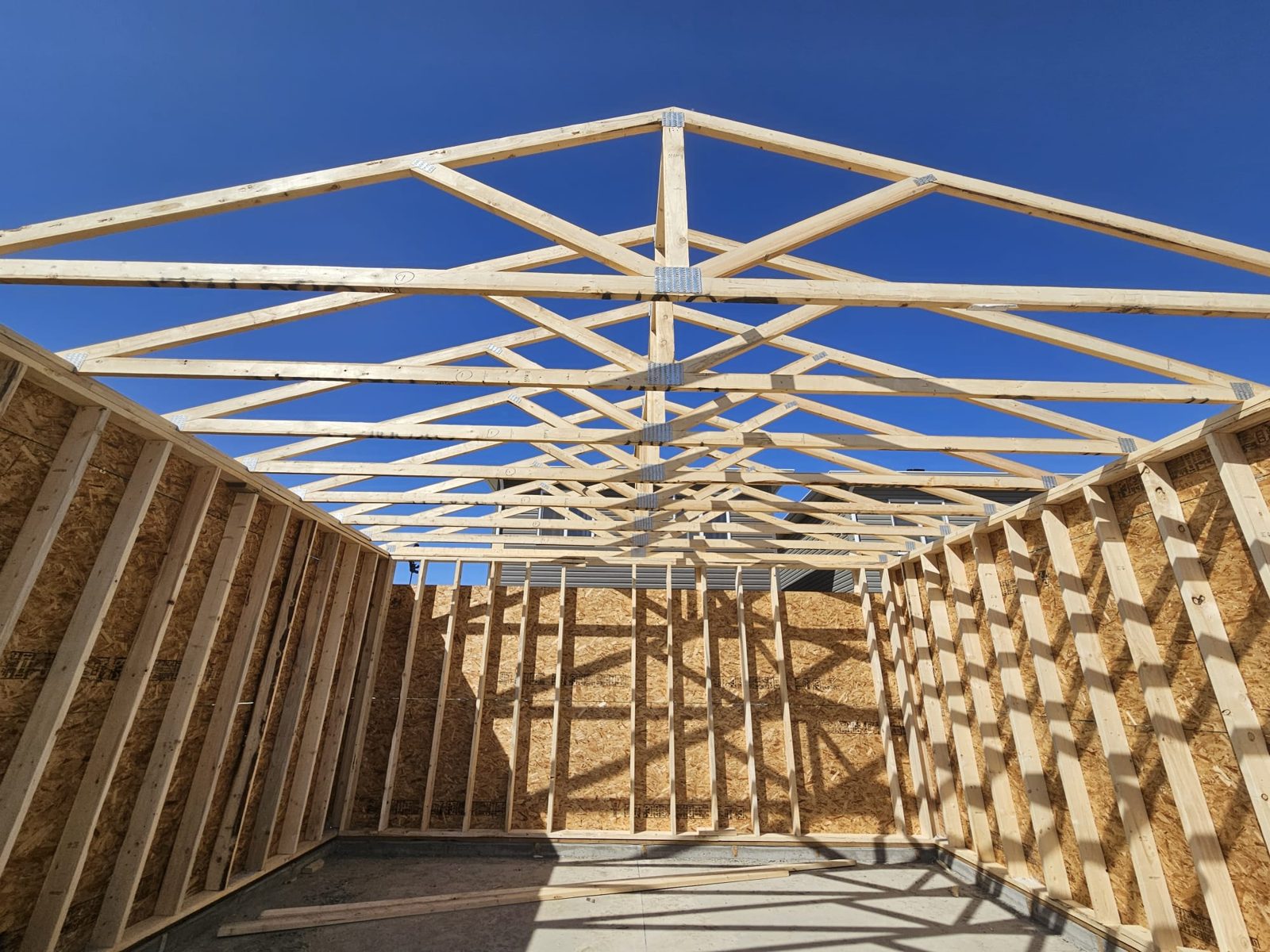 Roof truss installation, Calgary